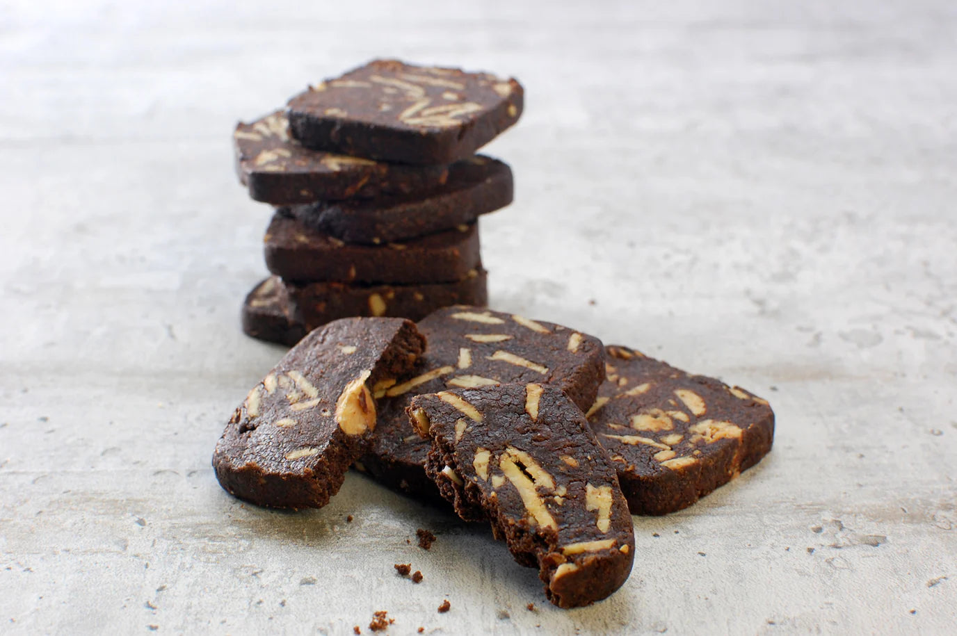 Chocolate Almond Icebox Cookies